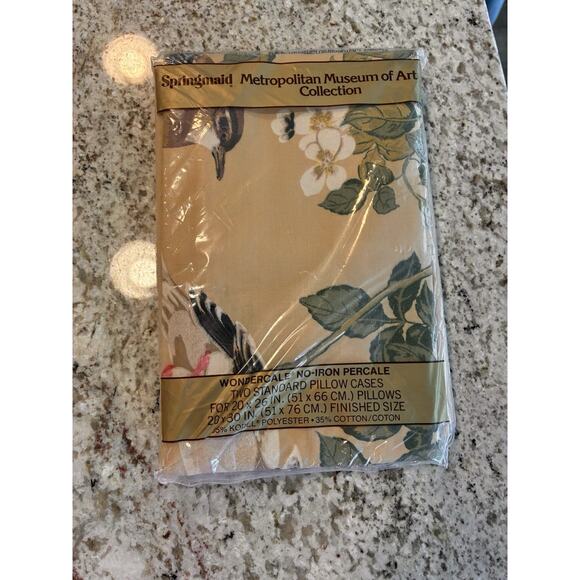VTG Springmaid Metropolitan Museum of Art 2 Std Pillowcase and Flat Sheet double - Picture 2 of 5